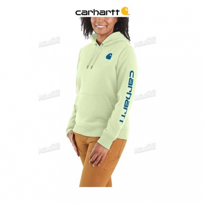 Hint of Lime Carhartt Relaxed Fit Midweight Logo Sleeve Graphique Sweatshirt Hint of - Danmark ITU-2458163