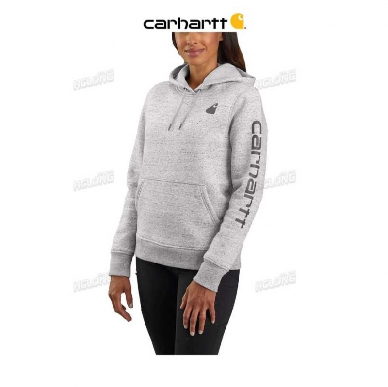 Asphalt Heather Nep Carhartt Relaxed Fit Midweight Logo Sleeve Graphique Sweatshirt Asphalt Heather - Danmark NPT-6286339