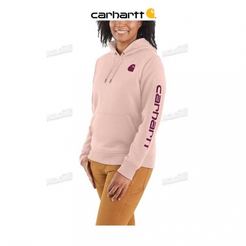 Rose Carhartt Relaxed Fit Midweight Logo Sleeve Graphique Sweatshirt - Danmark QVU-7642546