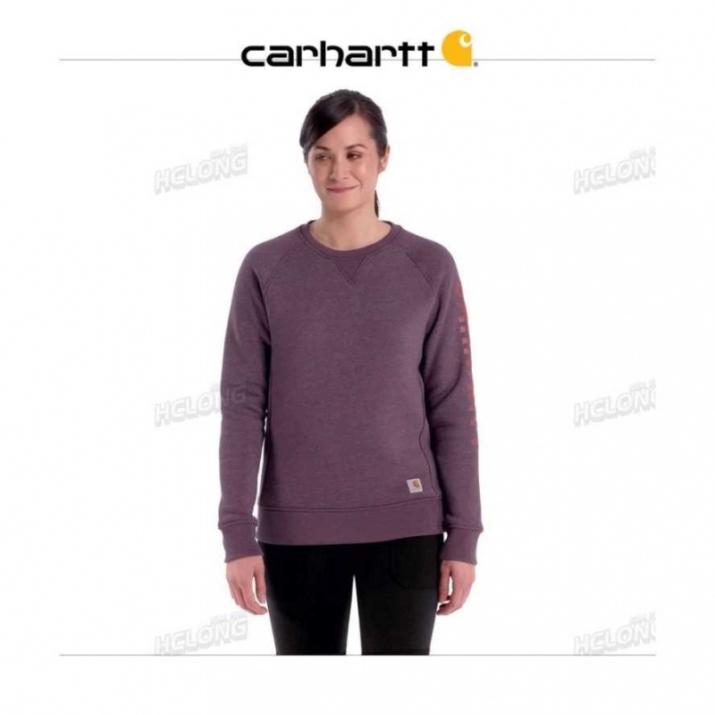 Basil Heather Carhartt Relaxed Fit Midweight Crewneck Block Logo Sleeve Graphique Sweatshirt Basil - Danmark QMV-8897311