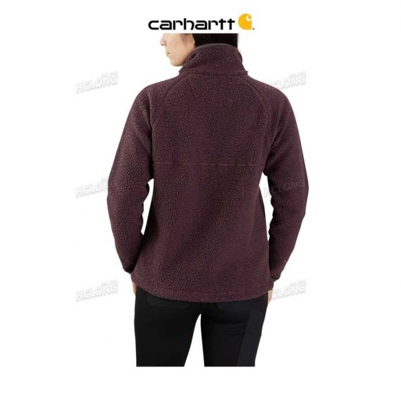 Blackberry Heather Carhartt Relaxed Fit Fleece Pullover - 2 Warmer Rating Blackberry - Danmark QWB-9018091