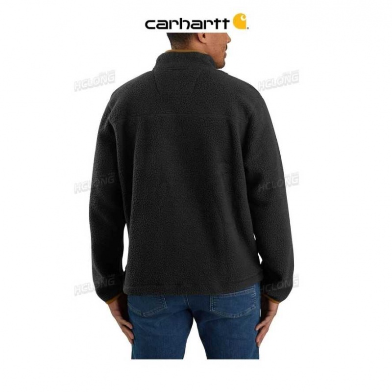 Noir Carhartt Relaxed Fit Fleece Snap Front Jacket - Danmark ZFD-9545994