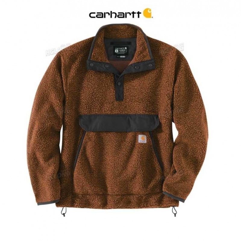 Noir Carhartt Relaxed Fit Fleece Snap Front Jacket - Danmark FDH-9893866