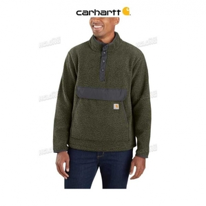 Basil Heather Carhartt Relaxed Fit Fleece Snap Front Jacket Basil - Danmark JFE-6274788