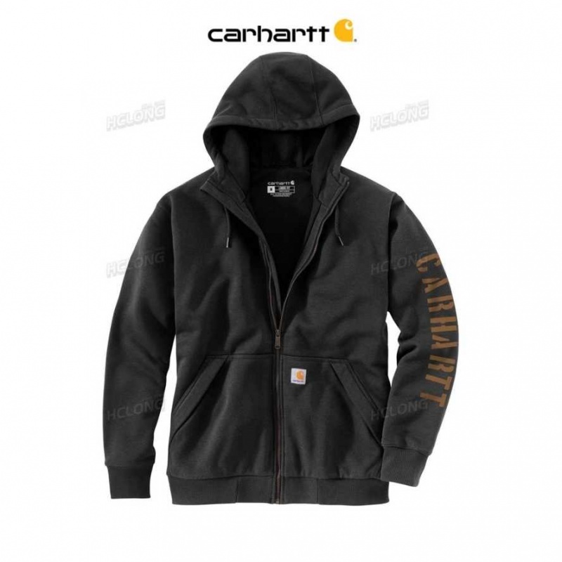 Noir Carhartt Rain Defender Loose Fit Fleece-Doublée Logo Graphique Sweatshirt - Danmark AAV-9300575