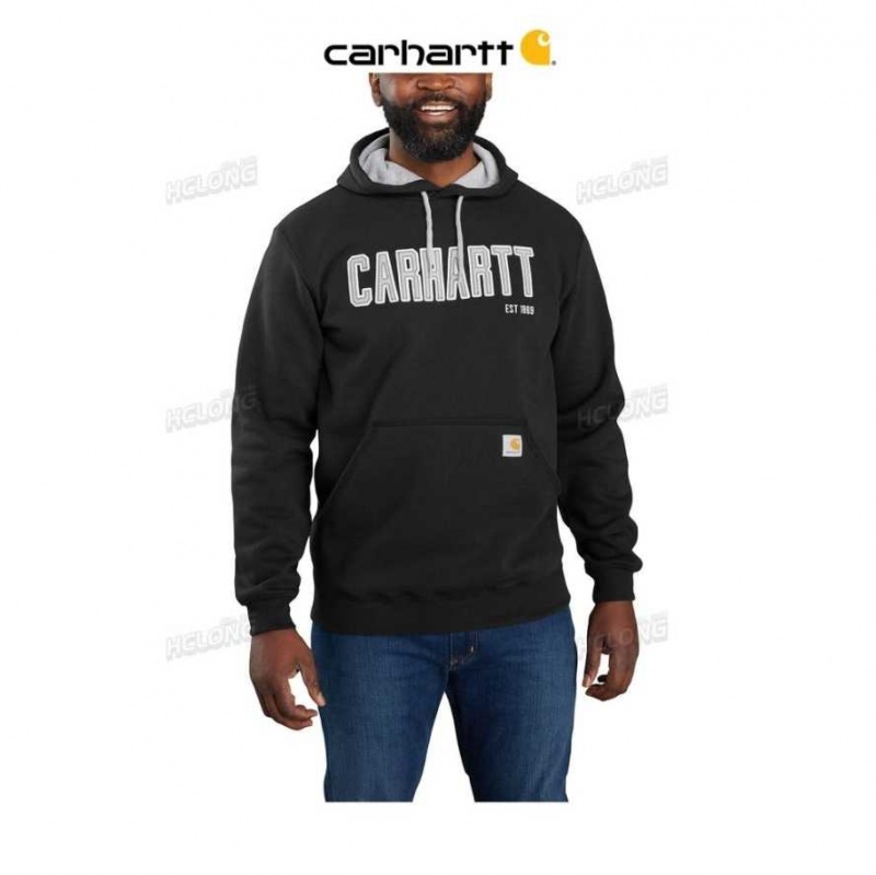 Noir Carhartt Loose Fit Midweight Felt Logo Graphique Sweatshirt - Danmark KEA-2024384