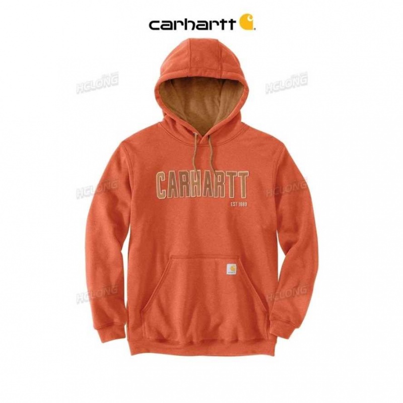 Orange Carhartt Loose Fit Midweight Felt Logo Graphique Sweatshirt - Danmark IQI-9184012