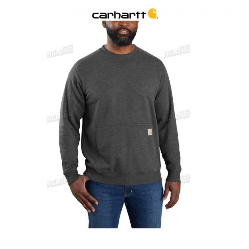 Carbon Heather Carhartt Force Relaxed Fit Legere Crewneck Sweatshirt Carbon - Danmark JBT-3566204