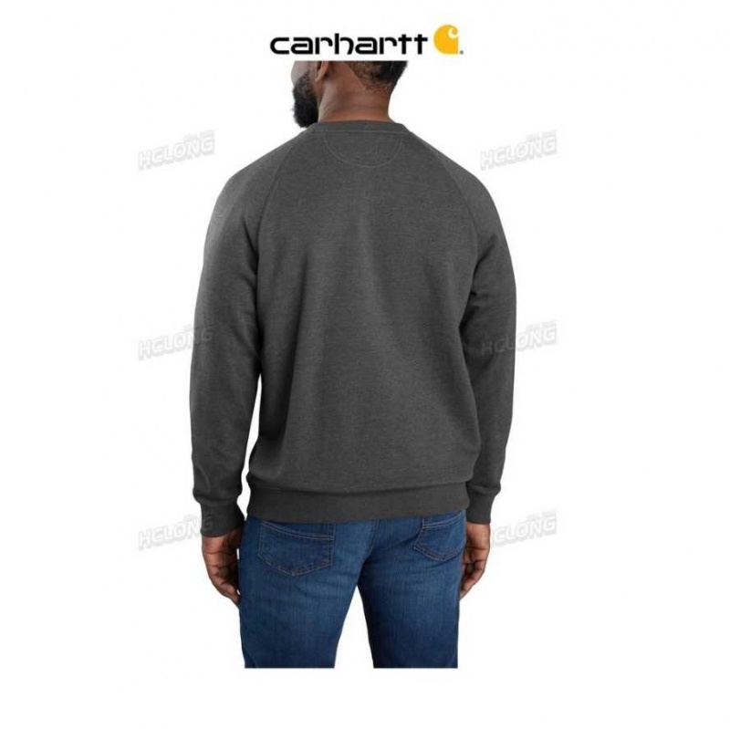 Carbon Heather Carhartt Force Relaxed Fit Legere Crewneck Sweatshirt Carbon - Danmark JBT-3566204