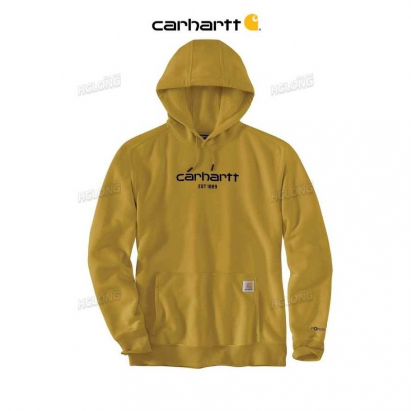 Golden Haze Carhartt Force Relaxed Fit Legere Logo Graphique Sweatshirt Golden - Danmark ROG-1077830