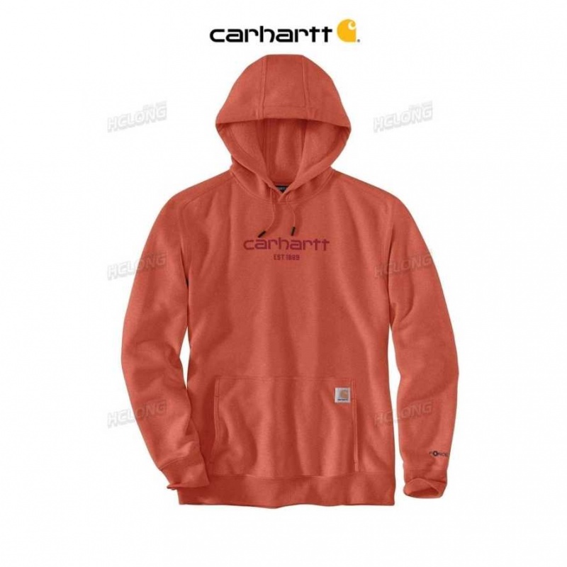 Orange Carhartt Force Relaxed Fit Legere Logo Graphique Sweatshirt - Danmark MVZ-5175407