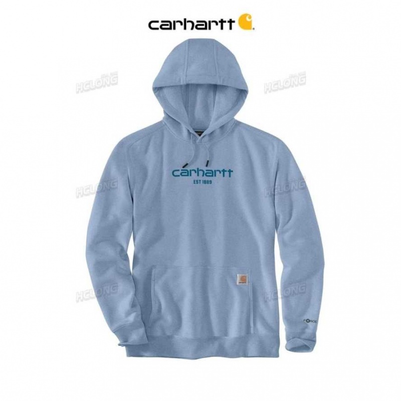 Bleu Carhartt Force Relaxed Fit Legere Logo Graphique Sweatshirt - Danmark VAE-5988603