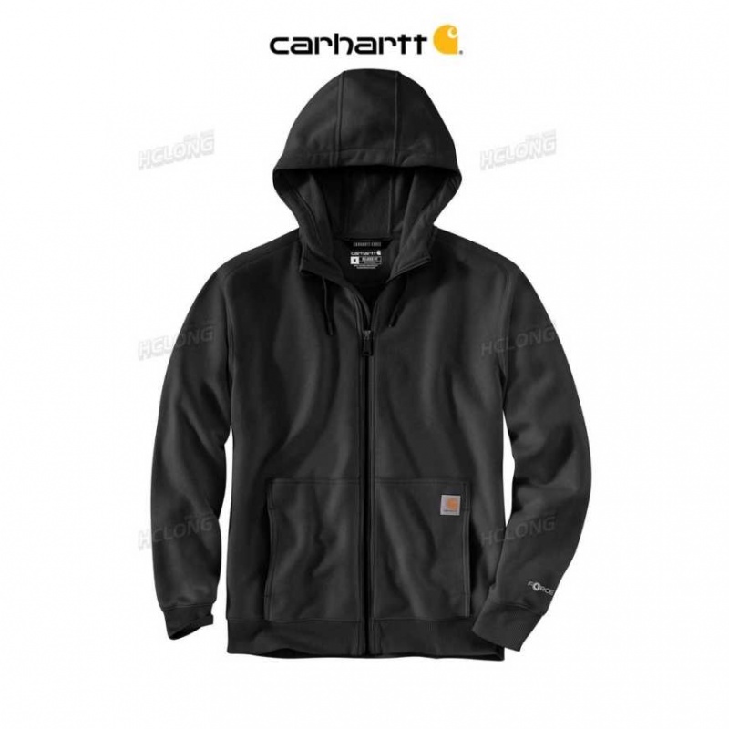 Noir Carhartt Force Relaxed Fit Legere Full-Zip Sweatshirt - Danmark BKQ-2807872