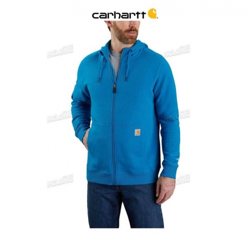 Bleu Carhartt Force Relaxed Fit Legere Full-Zip Sweatshirt - Danmark TIG-6893642