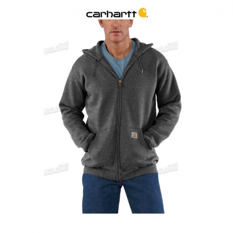 Carbon Heather Carhartt Loose Fit Midweight Full-Zip Sweatshirt Carbon - Danmark XYT-5257387