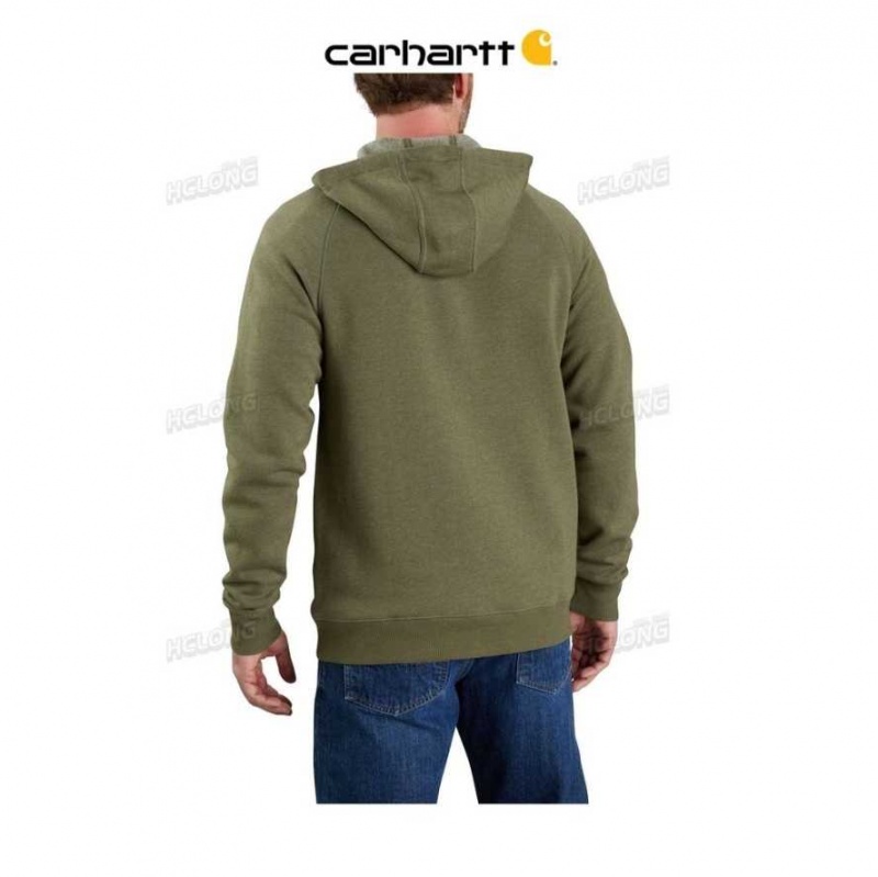 Basil Heather Carhartt Force Relaxed Fit Legere Full-Zip Sweatshirt Basil - Danmark MQK-1945488