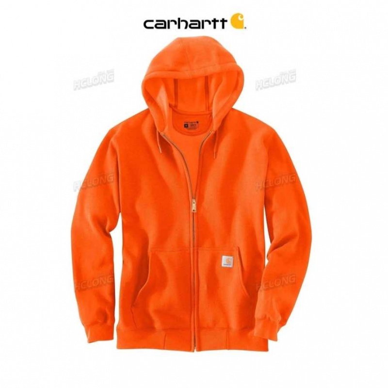 Orange Carhartt Loose Fit Midweight Full-Zip Sweatshirt - Danmark PTN-2650827