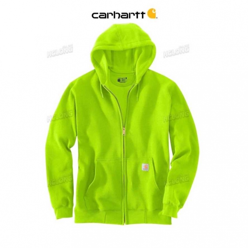 Brite Lime Carhartt Loose Fit Midweight Full-Zip Sweatshirt Brite - Danmark IRV-2914959