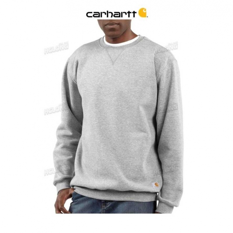 Heather Gray Carhartt Midweight Crewneck Sweatshirt Heather - Danmark IOS-5964584