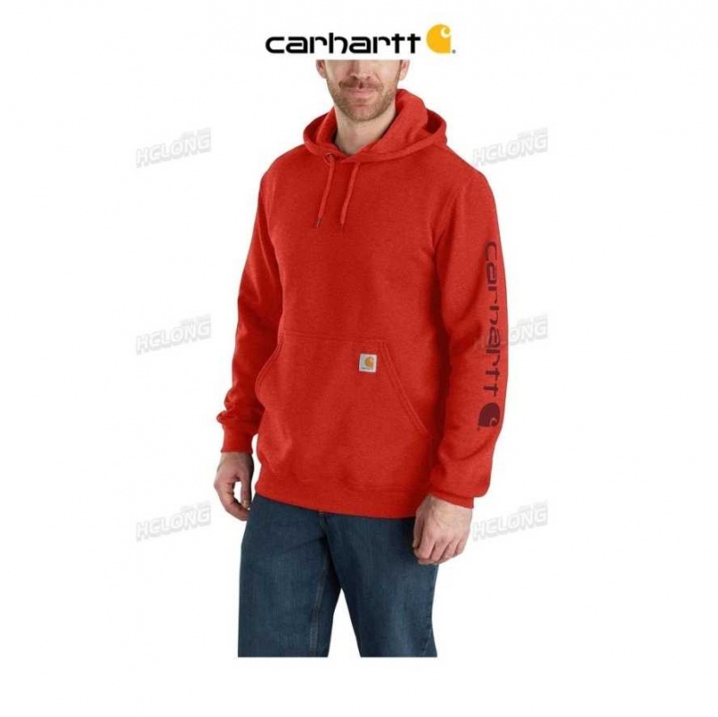 Chili Pepper Heather Carhartt Loose Fit Midweight Logo Sleeve Graphique Sweatshirt Chili Pepper - Danmark CWP-1613783