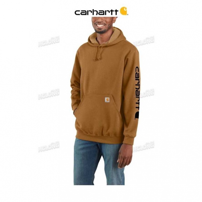 Marron Carhartt Loose Fit Midweight Logo Sleeve Graphique Sweatshirt - Danmark XWW-6564240