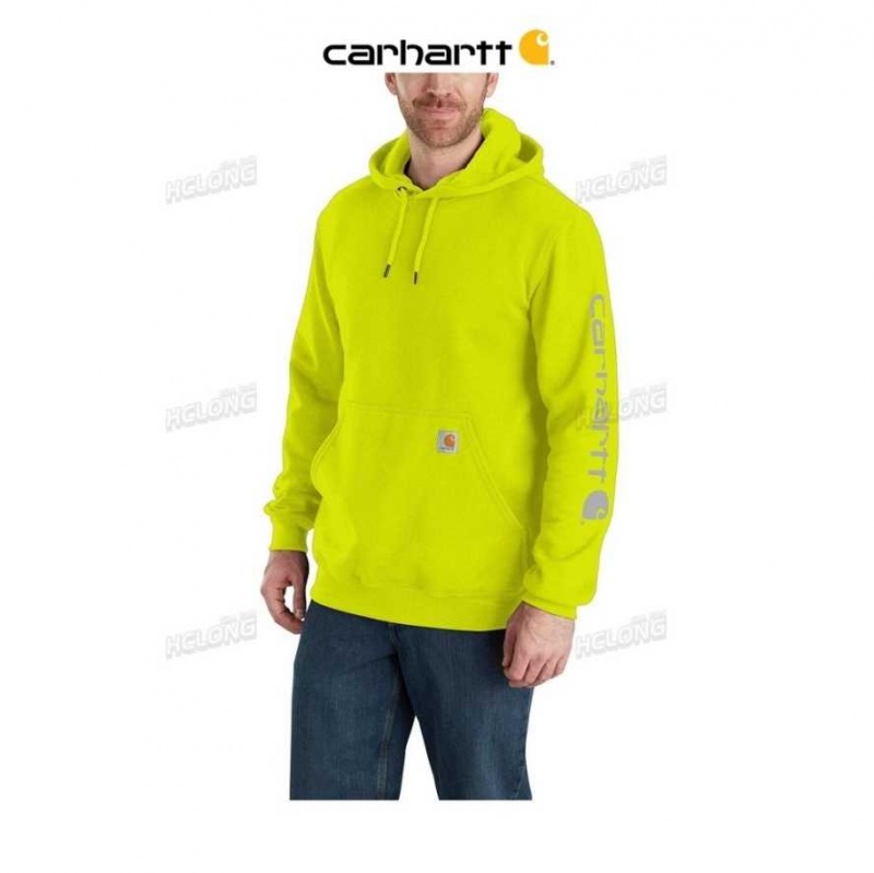 Brite Lime Carhartt Loose Fit Midweight Logo Sleeve Graphique Sweatshirt Brite - Danmark OKK-8757252