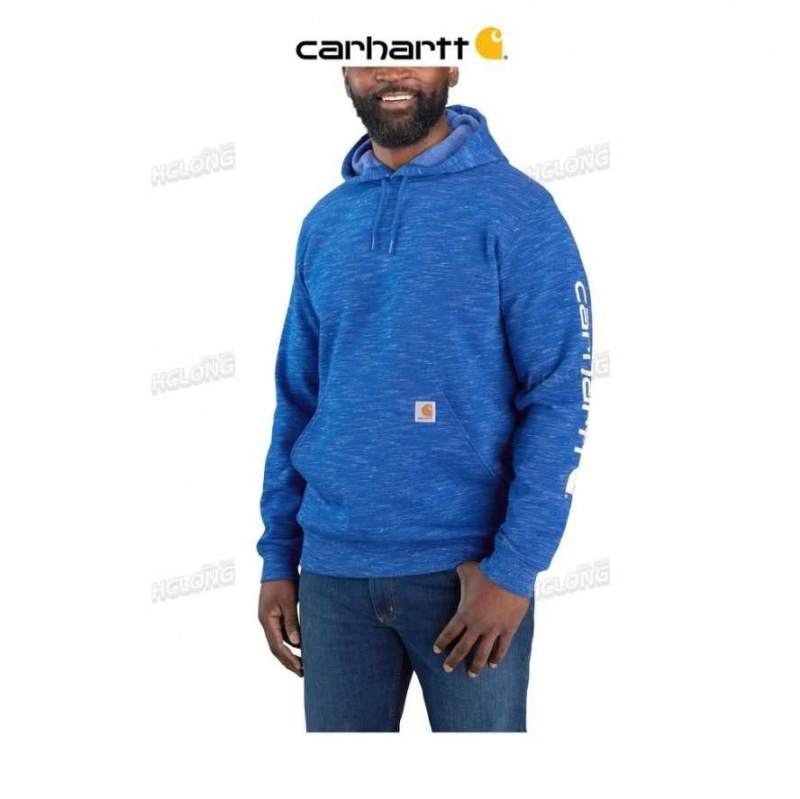 Lakeshore Heather Space-Dye Carhartt Loose Fit Midweight Logo Sleeve Graphique Sweatshirt Lakeshore Heather - Danmark TML-6098994