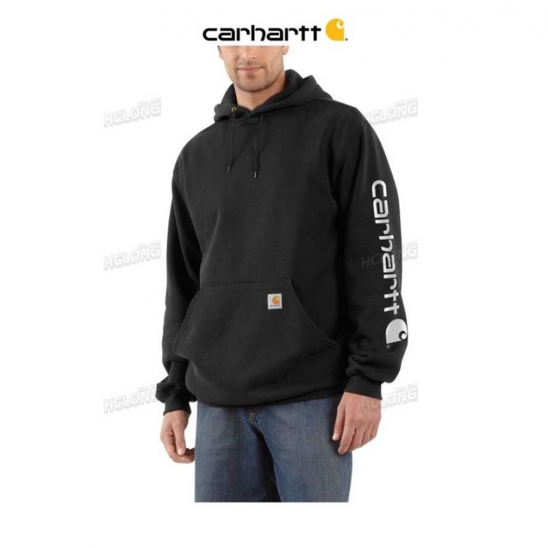 Noir Carhartt Loose Fit Midweight Logo Sleeve Graphique Sweatshirt - Danmark QGL-1071897