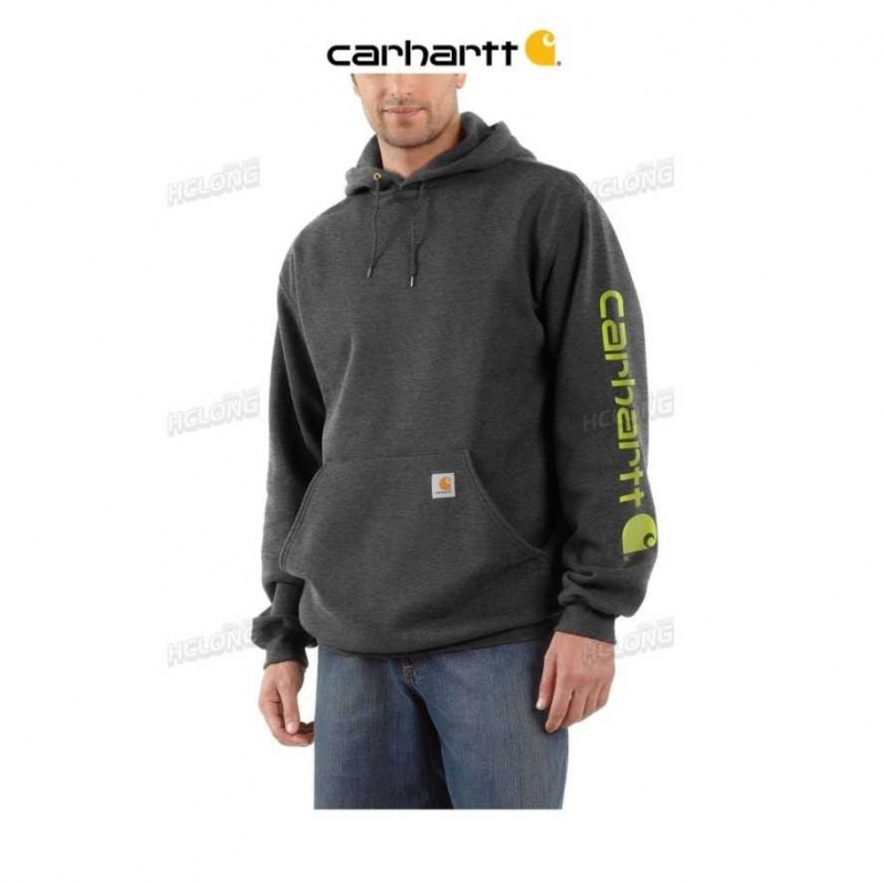 Carbon Heather Carhartt Loose Fit Midweight Logo Sleeve Graphique Sweatshirt Carbon - Danmark UHP-8212200