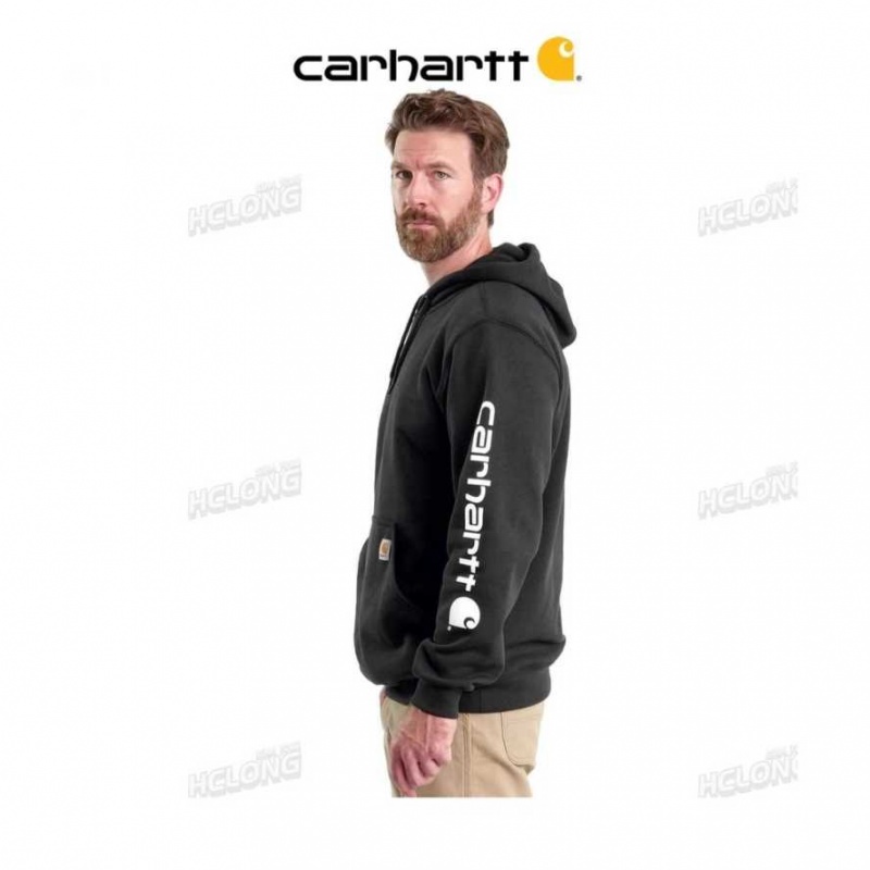 Noir Carhartt Loose Fit Midweight Logo Sleeve Graphique Sweatshirt - Danmark QGL-1071897