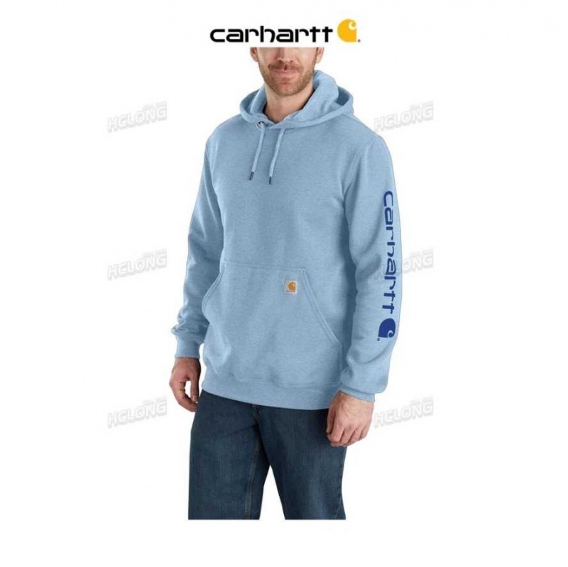 Bleu Carhartt Loose Fit Midweight Logo Sleeve Graphique Sweatshirt - Danmark RZZ-6378456