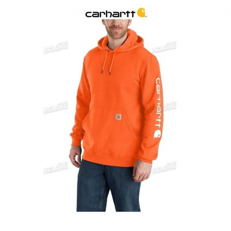 Orange Carhartt Loose Fit Midweight Logo Sleeve Graphique Sweatshirt - Danmark VNX-7208340