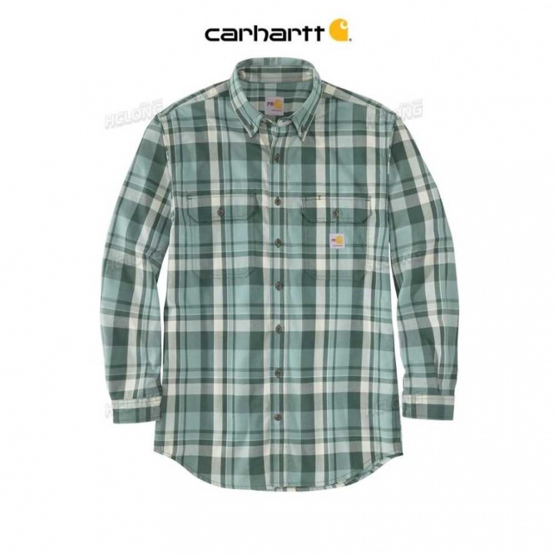 Succulent Carhartt Flame Resistant Force Rugged Flex Loose Fit Twill Long-Sleeve Plaid Shirt - Danmark OGZ-8481850