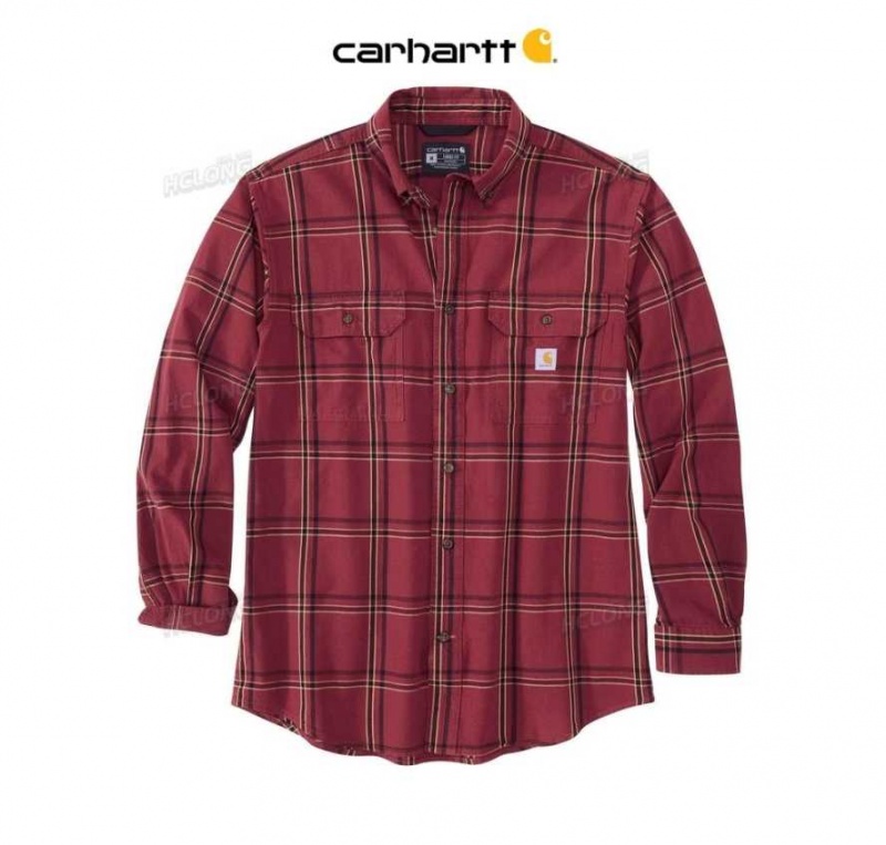 Noir Rouge Carhartt Loose Fit Midweight Chambray Long-Sleeve Plaid Shirt Noir - Danmark XIV-6565171