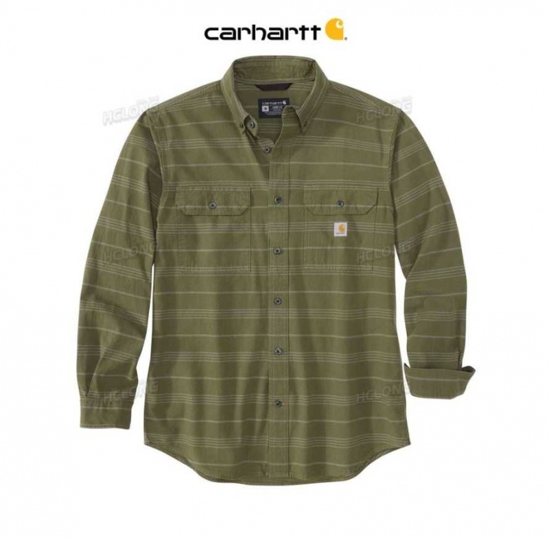 Basil Carhartt Loose Fit Midweight Chambray Long-Sleeve Plaid Shirt - Danmark YTI-4786516