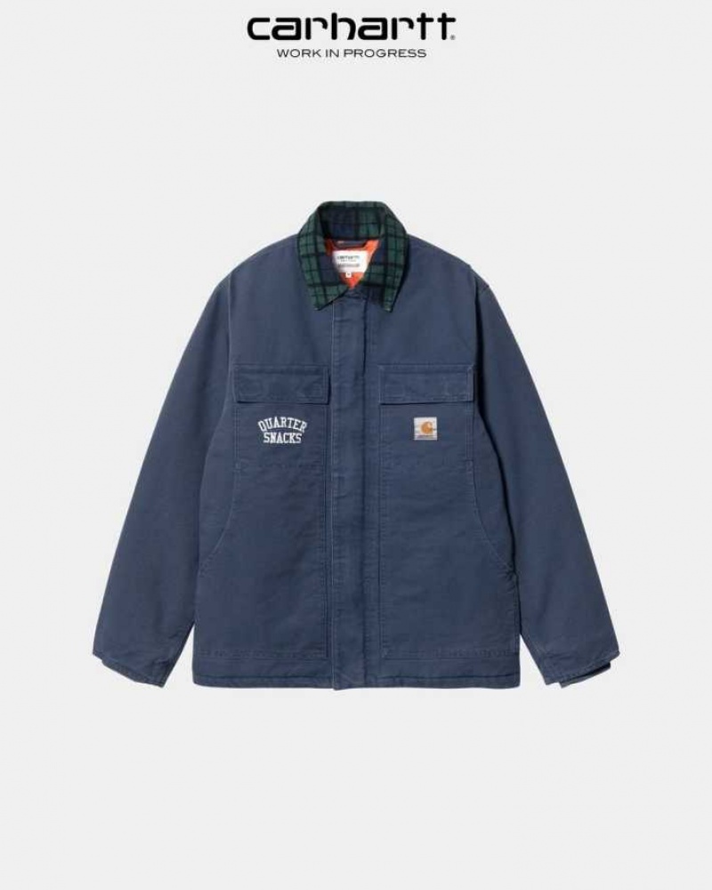 Bleu Carhartt Wip WIP x Quartersnacks OG Arctic Coat - Danmark GTZ-7669195