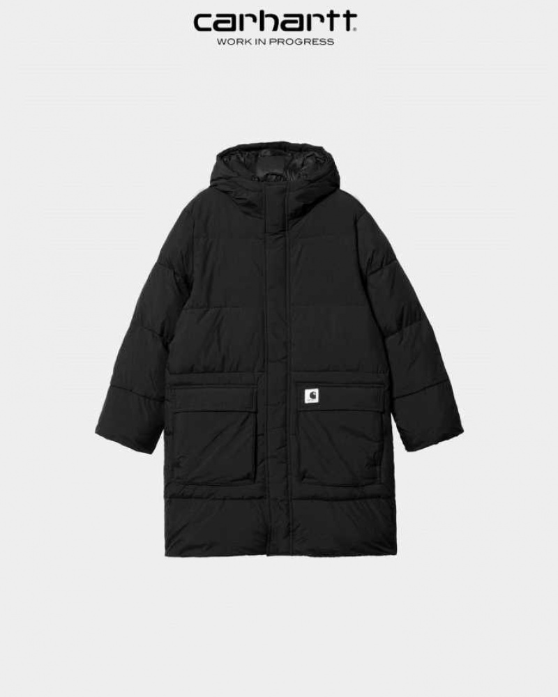 Noir Carhartt Wip Erie Coat - Danmark HIC-9279964