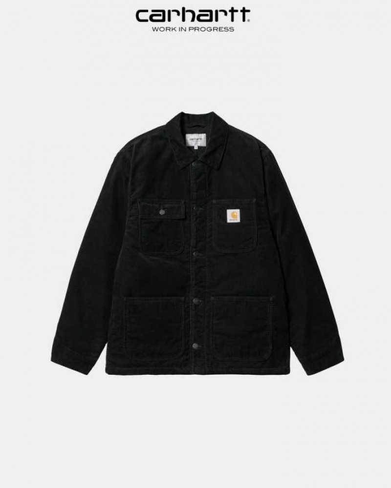 Noir Carhartt Wip Michigan Chore Coat - Corduroy - Danmark SXT-1779223