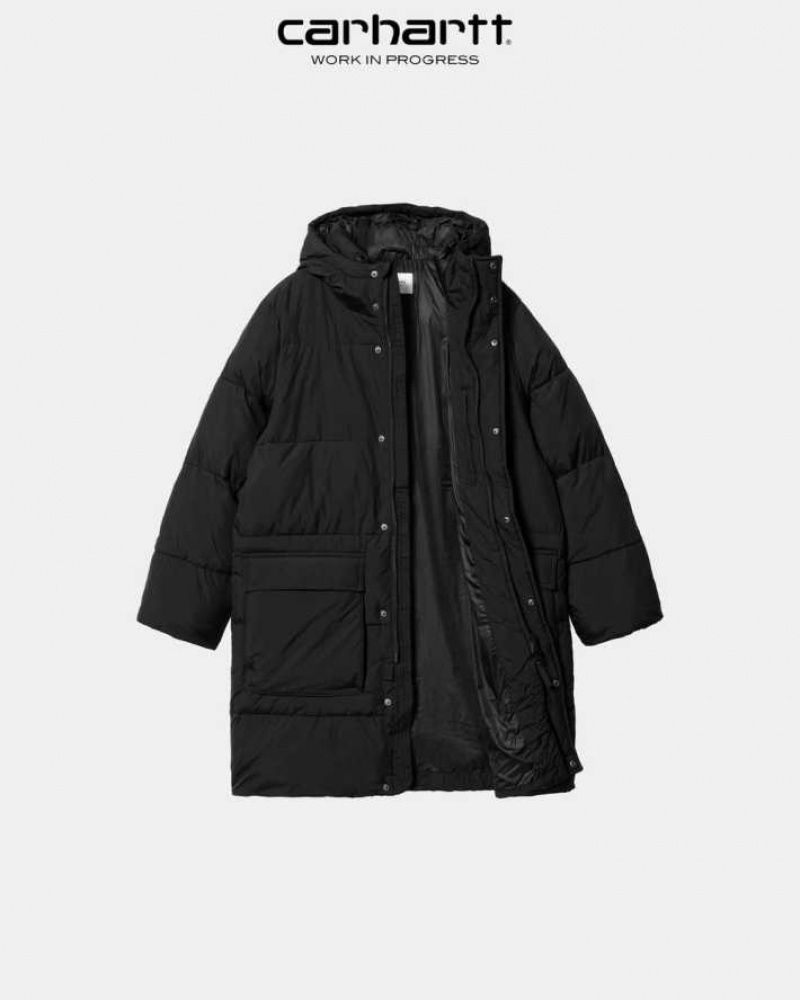 Noir Carhartt Wip Erie Coat - Danmark HIC-9279964