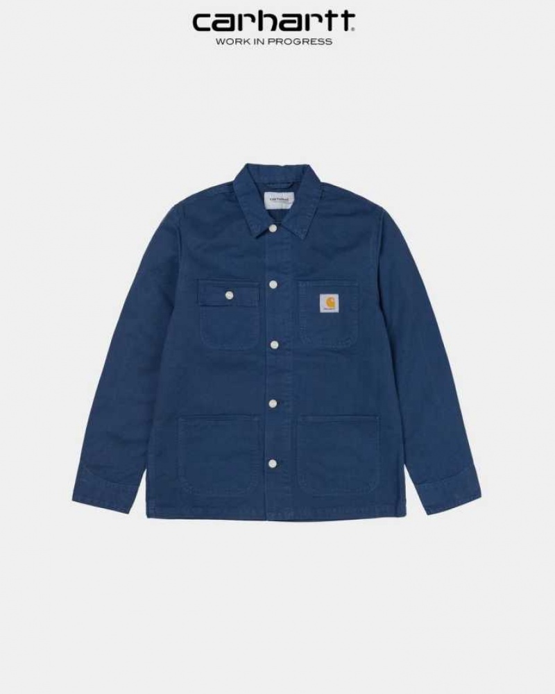 Bleu Carhartt Wip Michigan Chore Coat (Spring) - Drill - Danmark ZRZ-9569272