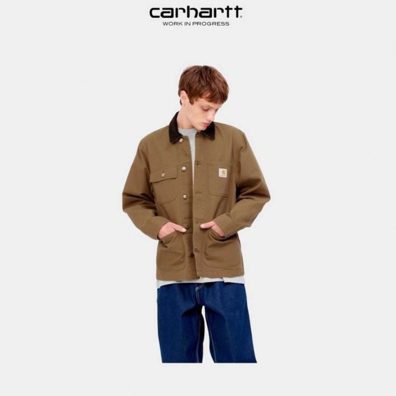 Marron Carhartt Wip Michigan Chore Coat (Spring) - Danmark VHM-2766742