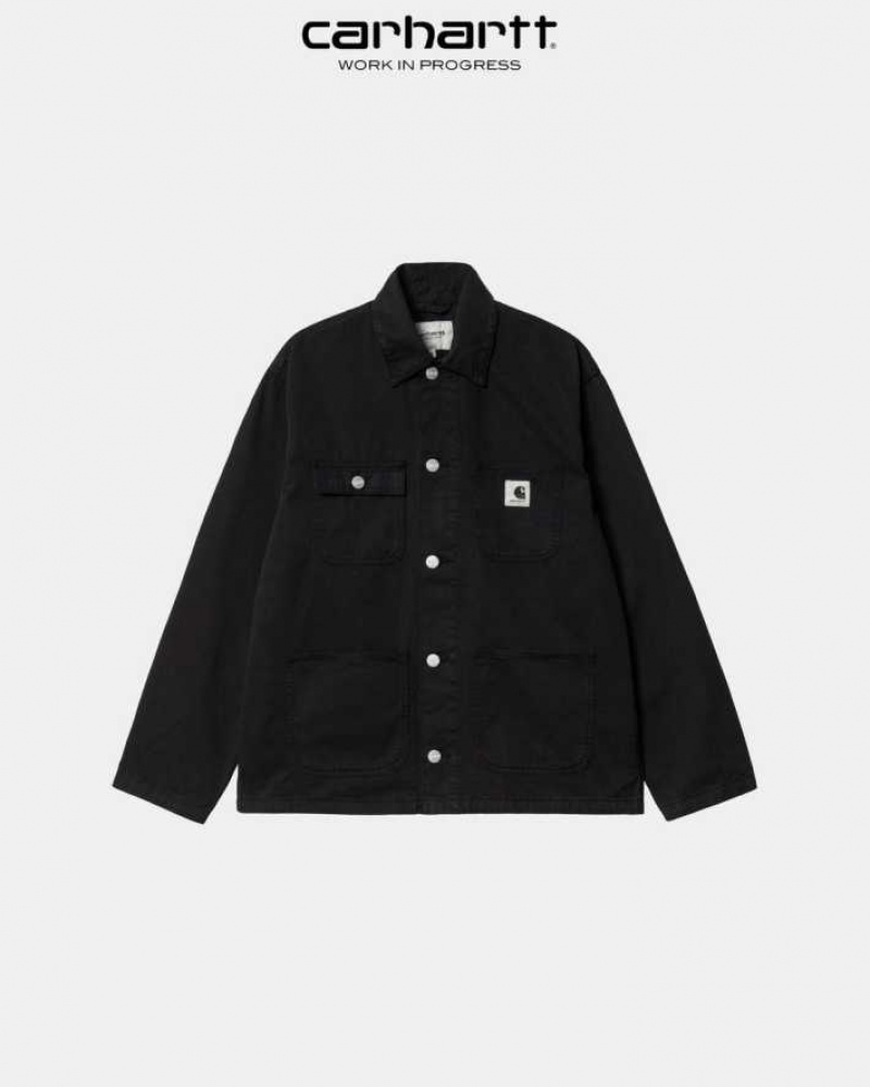 Noir Carhartt Wip Michigan Chore Coat (Spring) - Danmark GQC-9763851