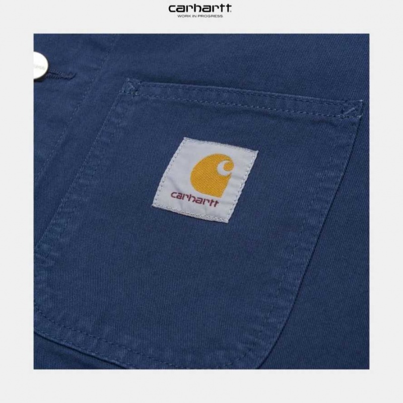 Bleu Carhartt Wip Michigan Chore Coat (Spring) - Drill - Danmark ZRZ-9569272