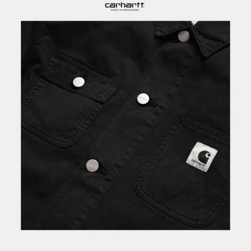 Noir Carhartt Wip Michigan Chore Coat (Spring) - Danmark GQC-9763851