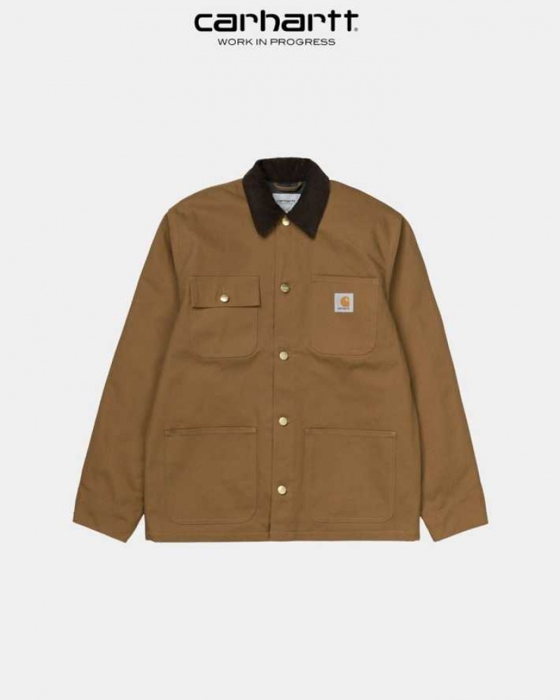 Marron Carhartt Wip Michigan Chore Coat (D'hiver) - Danmark FBE-0748926