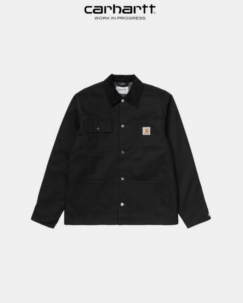 Noir Carhartt Wip Michigan Chore Coat (D'hiver) - Danmark UDY-8710432