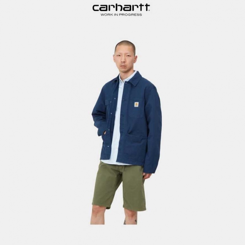 Bleu Carhartt Wip Michigan Chore Coat (Spring) - Drill - Danmark ZRZ-9569272