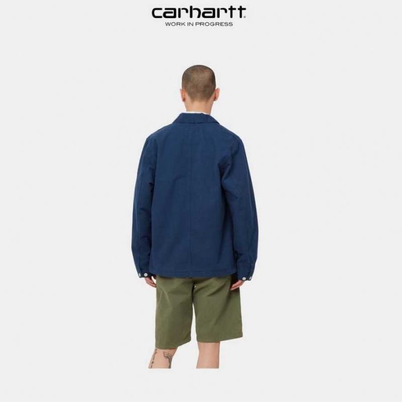 Bleu Carhartt Wip Michigan Chore Coat (Spring) - Drill - Danmark ZRZ-9569272