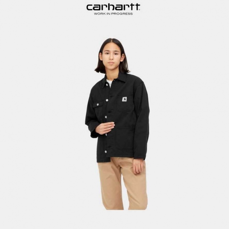 Noir Carhartt Wip Michigan Chore Coat (Spring) - Danmark GQC-9763851