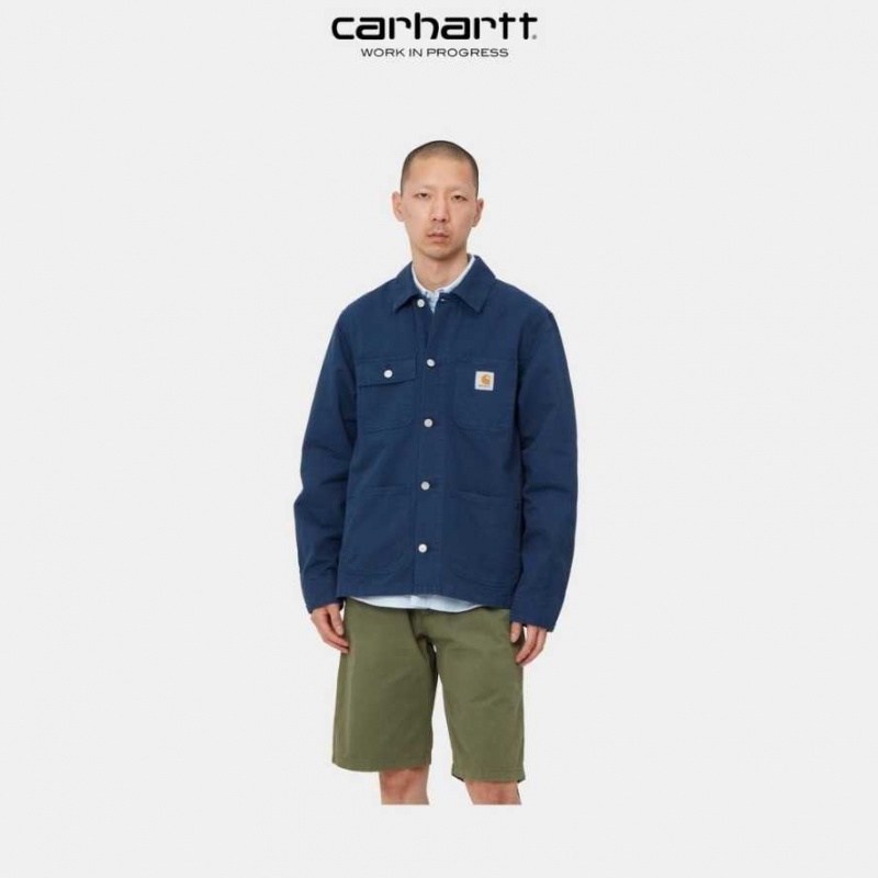 Bleu Carhartt Wip Michigan Chore Coat (Spring) - Drill - Danmark ZRZ-9569272